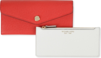MICHAEL KORS Saffiano leather tri-fold wallet