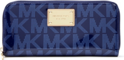 MICHAEL KORS Jet Set logo patent leather wallet