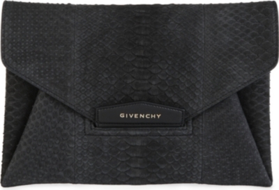 GIVENCHY Antigona python envelope clutch