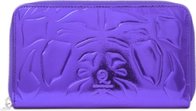 MCQ ALEXANDER MCQUEEN Embossed metallic leather wallet