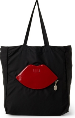 LULU GUINNESS Lips foldaway shopper