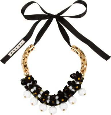 MARNI EDITION Perforated tubes embellished necklace