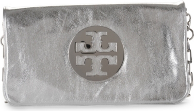 TORY BURCH Reva metallic clutch