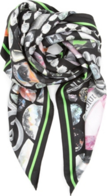 JUICY COUTURE Silk square digital scarf