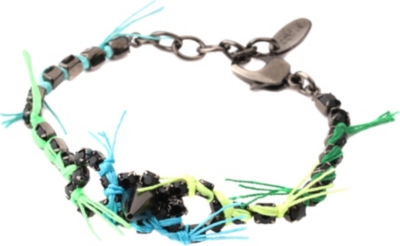 JOOMI LIM Crystal spike and thread bracelet in jet blue