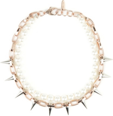 JOOMI LIM Pearl spike necklace