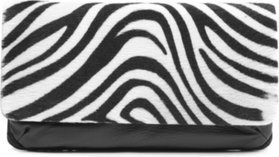 JOSEPH Zebra print mini pouch