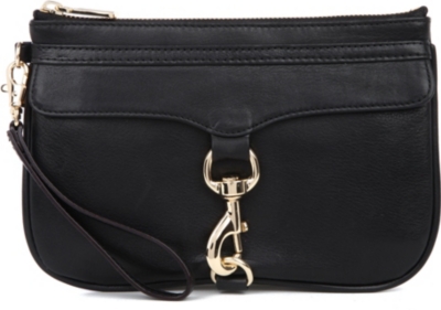 REBECCA MINKOFF Leather wristlet pouch