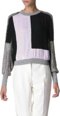 3.1 PHILLIP LIM Collage sequined jersey jumper