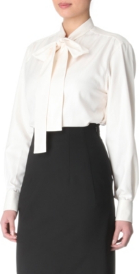 CHARVET Herringbone tie-neck shirt