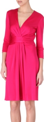 ISSA Ruched silk-jersey dress