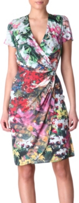 ISSA Printed wrap-style dress