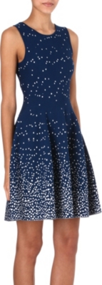 ISSA Knitted full-skirt dress