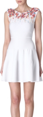 ISSA Embellished full-skirt dress
