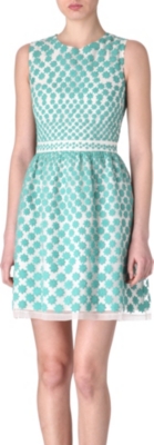 SALONI Embroidered organza dress