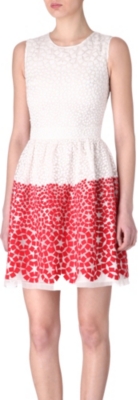 SALONI Embroidered organza dress