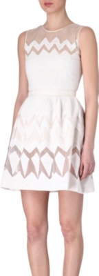 SALONI Embroidered organza dress