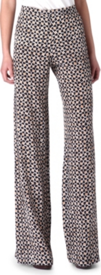 SALONI Wide-leg silk trousers