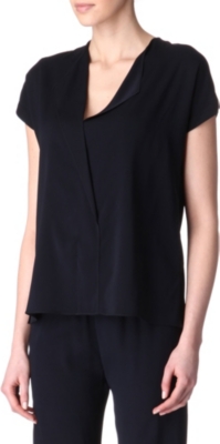 ALASDAIR V-neck silk-blend top
