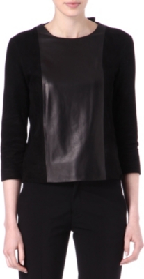 THE ROW Manford leather panel top
