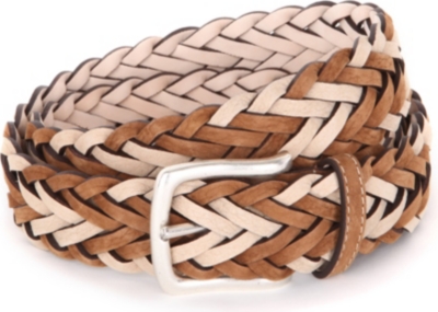 PAUL SMITH ACCESSORIES Plaited nubuck-leather belt
