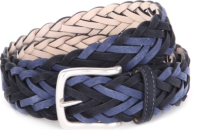 PAUL SMITH ACCESSORIES Plaited nubuck-leather belt
