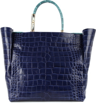 LANVIN Moon River mock-croc tote