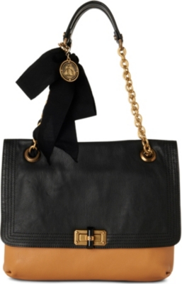 LANVIN Happy medium shoulder bag (Noir/beige