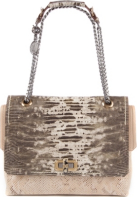 LANVIN Happy medium lizard-print shoulder bag