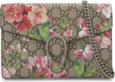 GUCCI - Dionysus GG Supreme floral-print wallet-on-chain | www.bagssaleusa.com