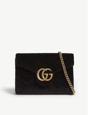 GUCCI - Marmont GG velvet wallet-on-chain | www.bagssaleusa.com