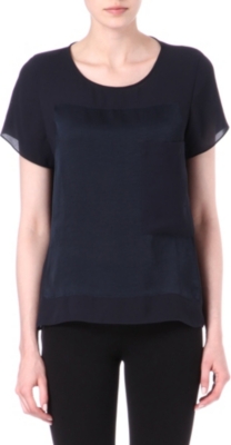 HELMUT LANG Silk-panelled top