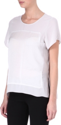 HELMUT LANG Silk-panelled top