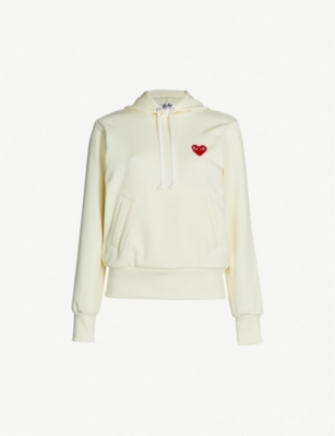 COMME DES GARCONS PLAY: Logo-embroidered cotton-jersey hoody
