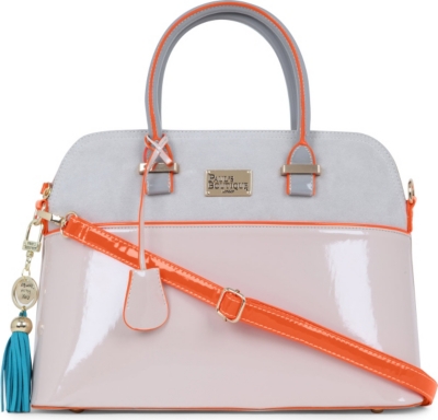 PAUL'S BOUTIQUE Maisy suede and patent shoulder bag
