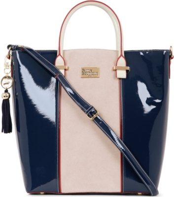 PAUL'S BOUTIQUE Natasha suede and patent tote