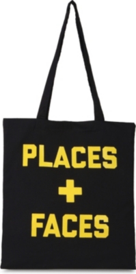 places and faces tote bag