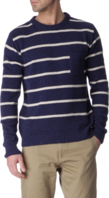 OLIVER SPENCER Striped crew-neck jumper