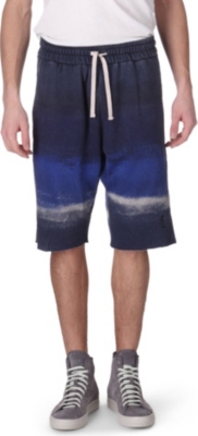 RELIGION Paint stripe sweat shorts