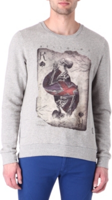 RELIGION Playing card and skeleton sweatshirt
