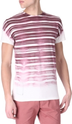 RELIGION Washed out striped t-shirt