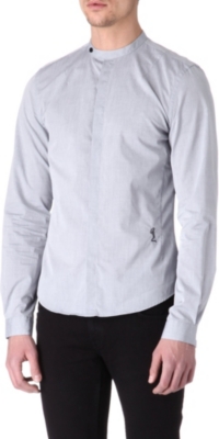 RELIGION Chambray single-cuff grandad shirt