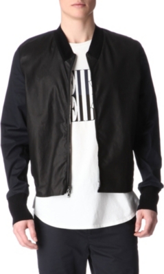 3.1 PHILLIP LIM Leather-panelled bomber jacket