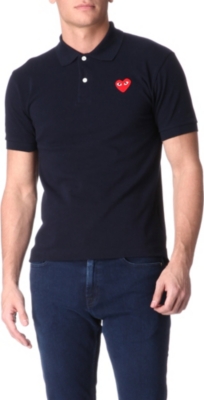 COMME DES GARCONS PLAY Heart-appliqué polo shirt