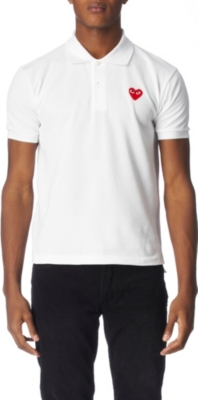 COMME DES GARCONS PLAY Heart-appliqu&eacute; polo shirt