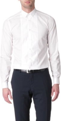 TIGER OF SWEDEN Piqué-bib double-cuff shirt