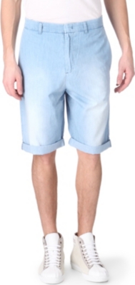 MCQ ALEXANDER MCQUEEN Stone-washed tailored denim shorts