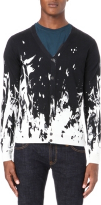 MCQ ALEXANDER MCQUEEN Paint-splattered knitted cardigan