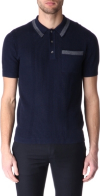 FARRELL Airtex lace-knit polo shirt
