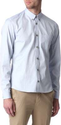KENZO Leopard-button single-cuff Oxford shirt